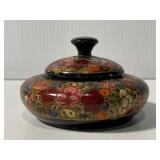 Hand painted wood trinket box