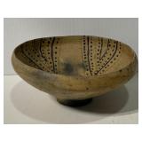 Primitive painted pottery bowl