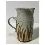 Stoneware signed glazed pottery pitcher