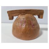 Signed folk art clay bell
