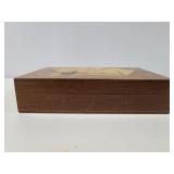 Wood card inlay card deck box