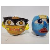 Pair of signed homemade pottery planters