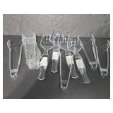 Clear plastic serving utensils