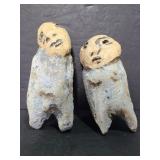 Pair of unique pottery figures