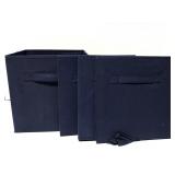 Lot of navy blue fabric collapsible storage bins