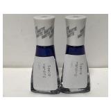 Pair of blue steel matte nail polish