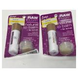 Pair of Raw Sugar natural lip balm and lip scrub