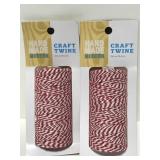 Hand Made Modern red and white craft twine