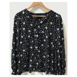 Who What Wear black/blue polka dot woman