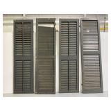 Four old wooden farmhouse shutters