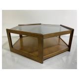 Mid century modern glass top coffee table