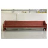 Huge 9.5 ft antique red wooden bench