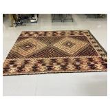 Large geometric wool area rug