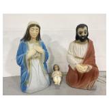 Vintage blow mold nativity Jesus, Mary, Joseph
