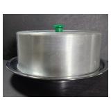 Metal cake stand with cover