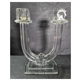 Glass horseshoe candlestick