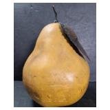 Pear with metal leaf decor