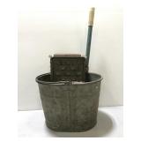 Old Galvanized Metal Mop Bucket