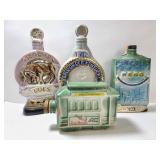 Four Jim Beam decanters
