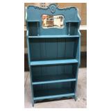 Antique Aqua blue shelf w/ mirror