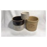 Lot of three stoneware crocks