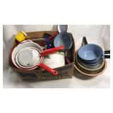 Large Lot of porcelain enamel cookware