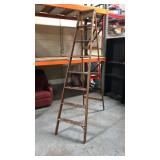 Vintage 7 foot wood ladder