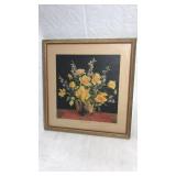 Vintage framed floral print