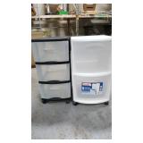 2 Rolling Plastic Storage Bins