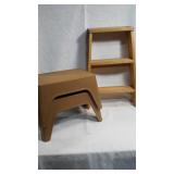 Folding Wood Stepping Stool & Plastic Stools