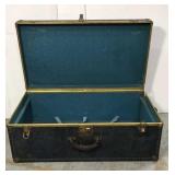 Vintage steamer trunk w/ aqua interior