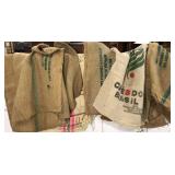 Lot of 9 burlap coffee sacks