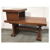 Rustic two tiered wood end table