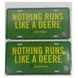 New John Deere License Plate Set