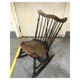 Antique rush seat Windsor rocker
