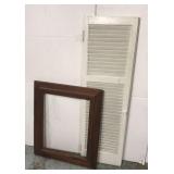 Vintage shutter and picture frame