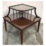 2-Tier Glass Top Corner Table