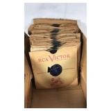 Box of old RCA Victor records