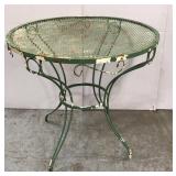 Old metal patio table