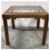 Square glass top end table