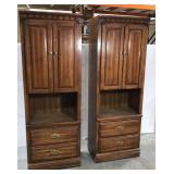 Pair of Tall wood storage cabinets