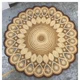 Straw or hemp-like floor rug