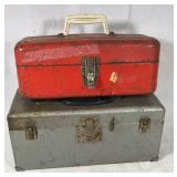 2 Old tool boxes with tools