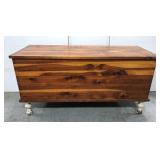 Vintage cedar trunk on raised legs