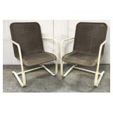 2 Mid Century weaved bouncy chairs