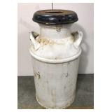 Antique metal milk can w/ Original tag