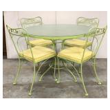 Vintage wrought iron patio table & chairs