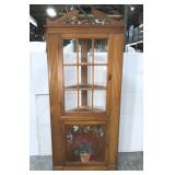 Pine wood farm house corner cabinet