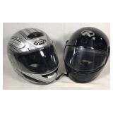Pair of motorcycle helmets