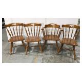 Set of 4 wood dining chairs